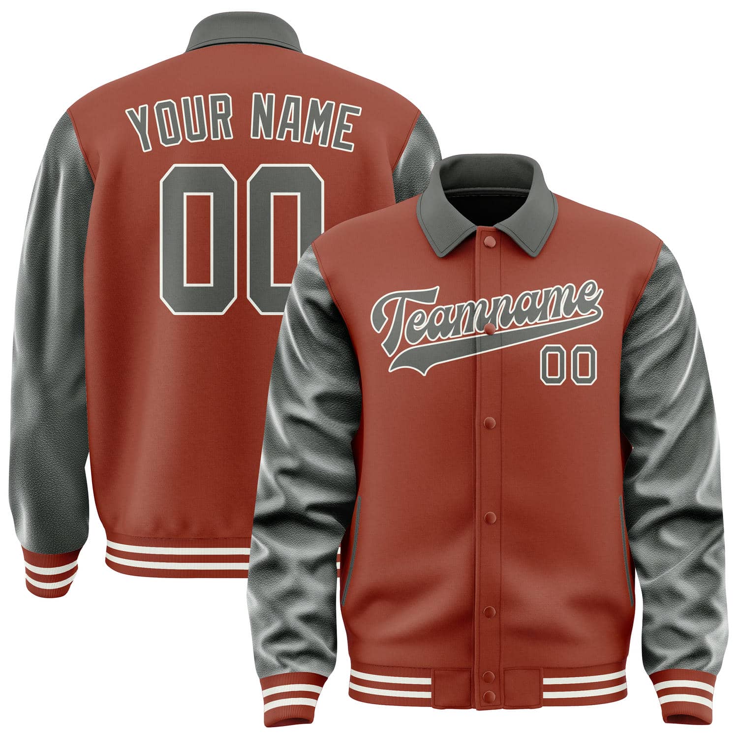Custom Coral Red Dark Grey Jacket
