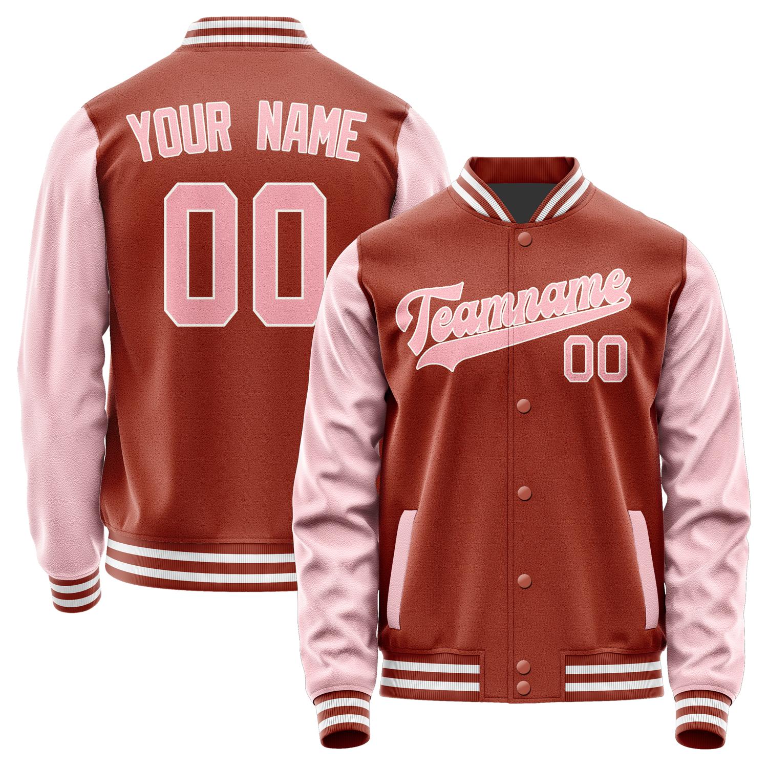 Custom Coral Red Light Pink Jacket JA1616211618B31821