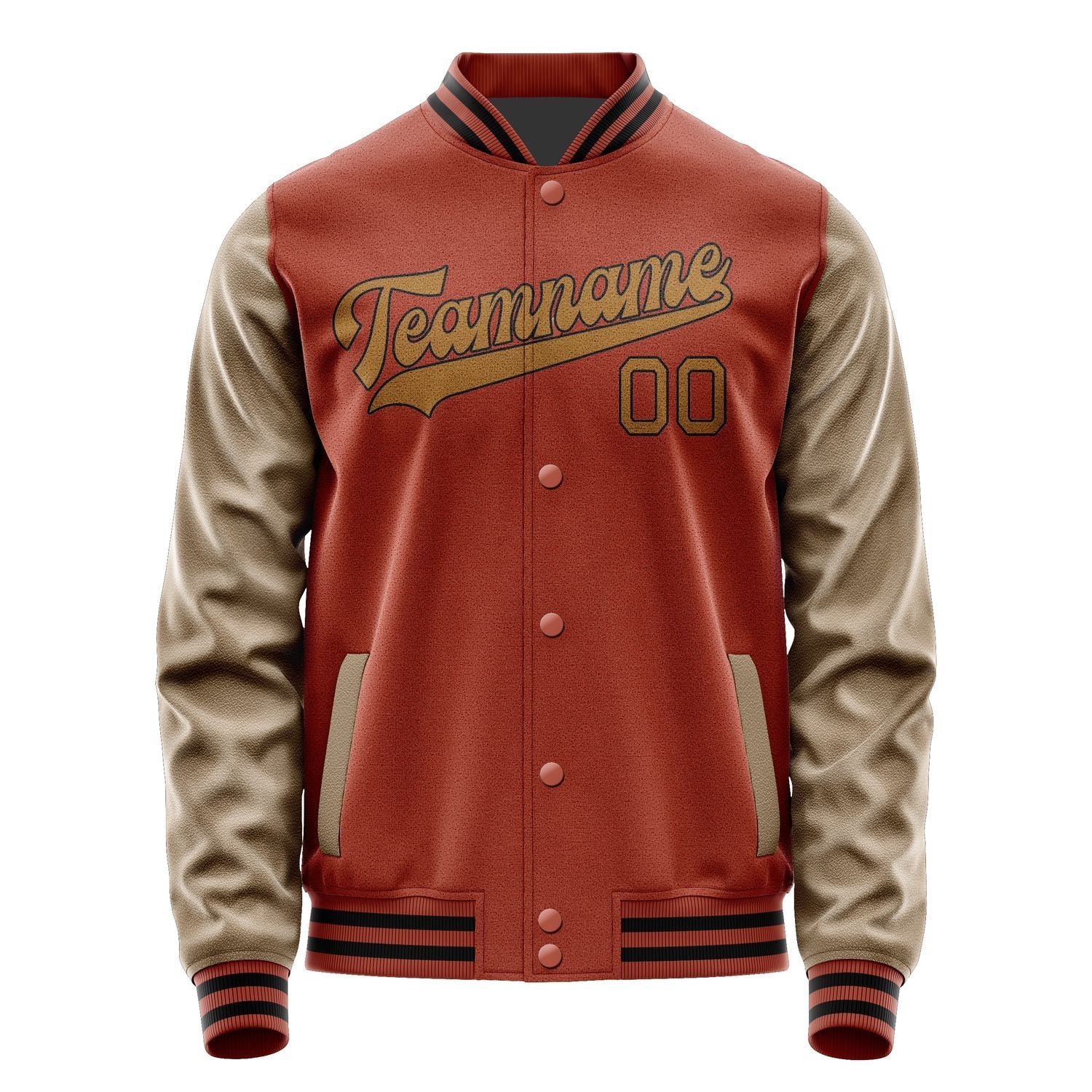 Custom Coral Red Khaki Jacket JA1616221617B31722