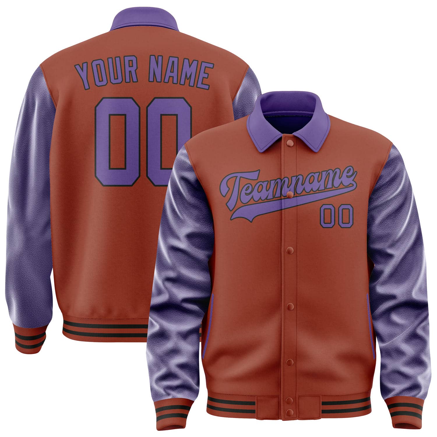 Custom Coral Red Light Purple Jacket