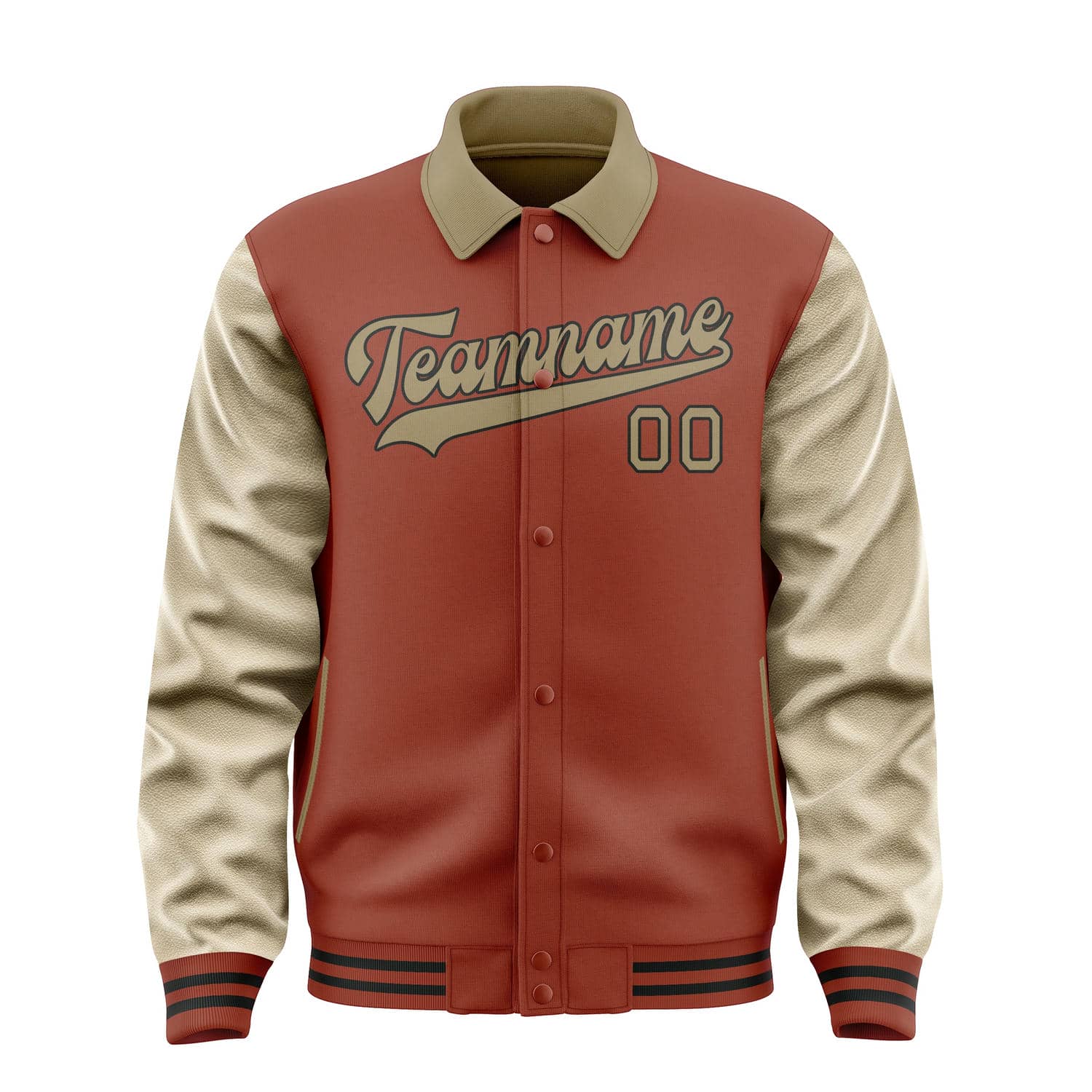 Custom Coral Red Light Khaki Jacket