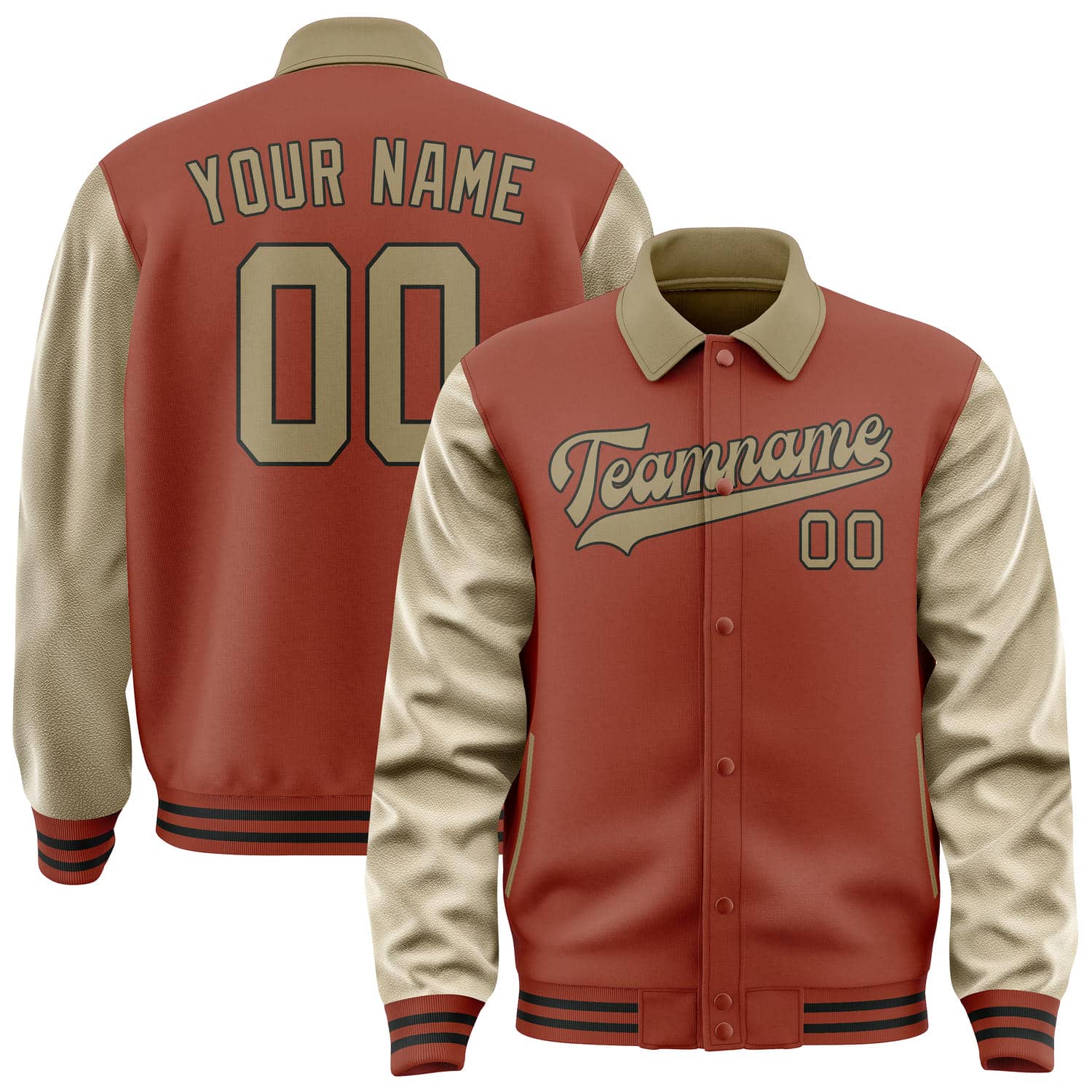 Custom Coral Red Light Khaki Jacket