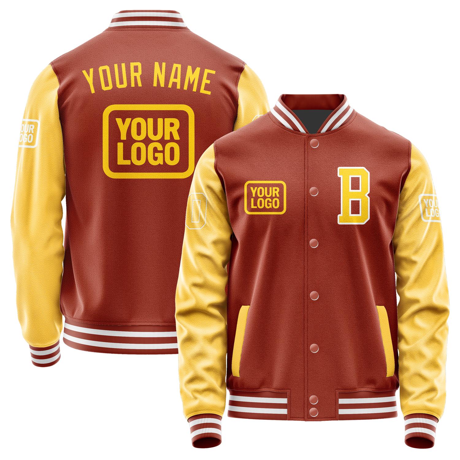 Custom Coral Red Gold Jacket JA161630161818303018