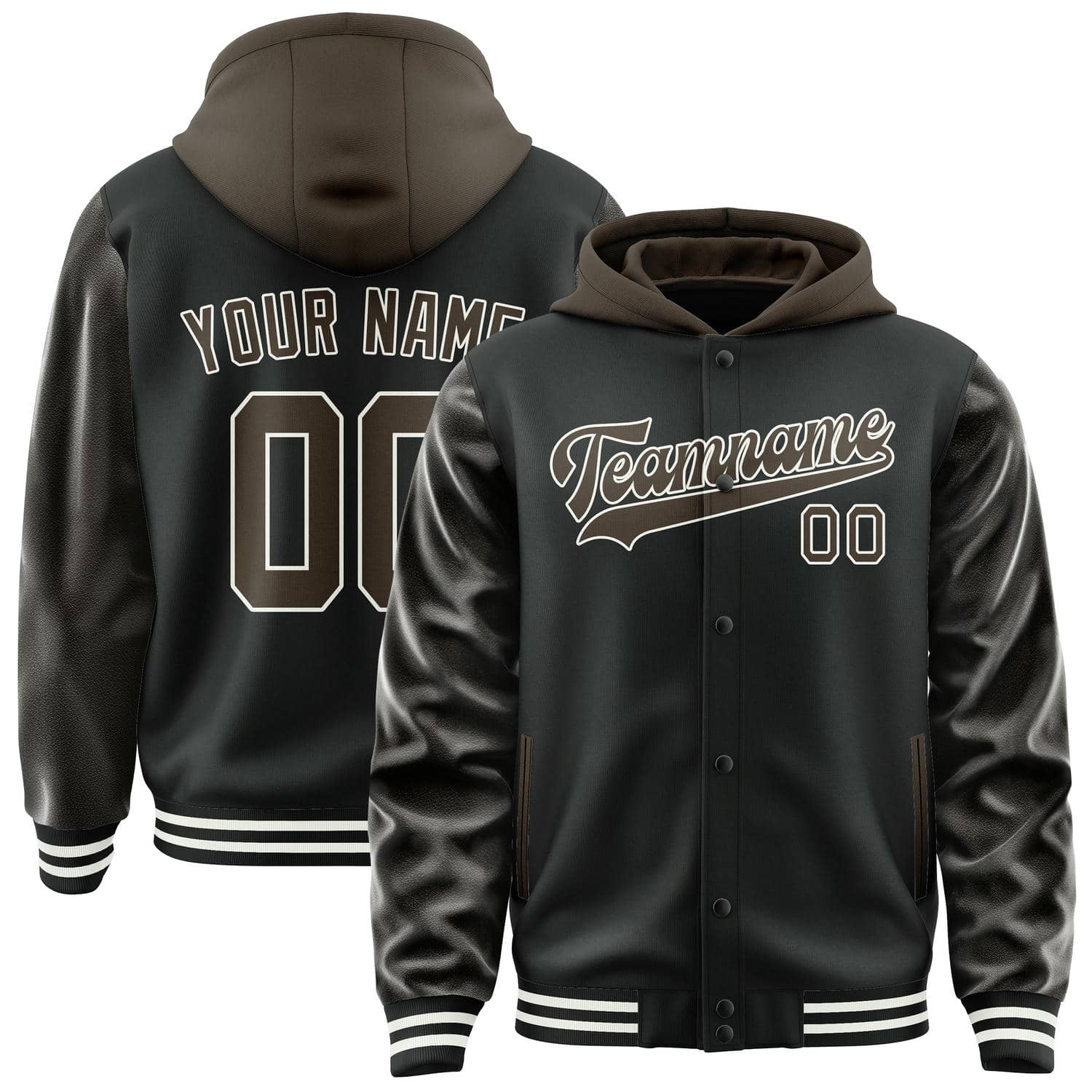 Veste personnalisée noire et marron