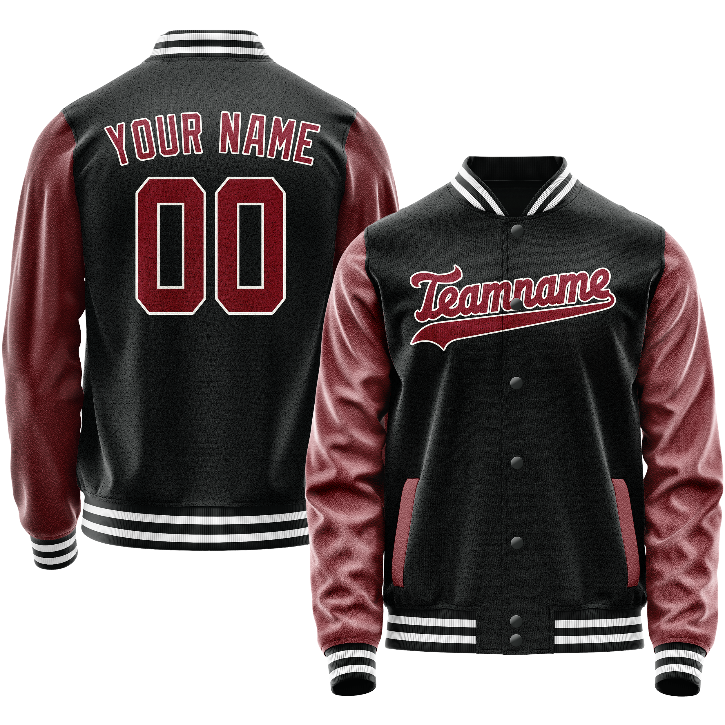 Veste universitaire personnalisée noire et orange du Texas