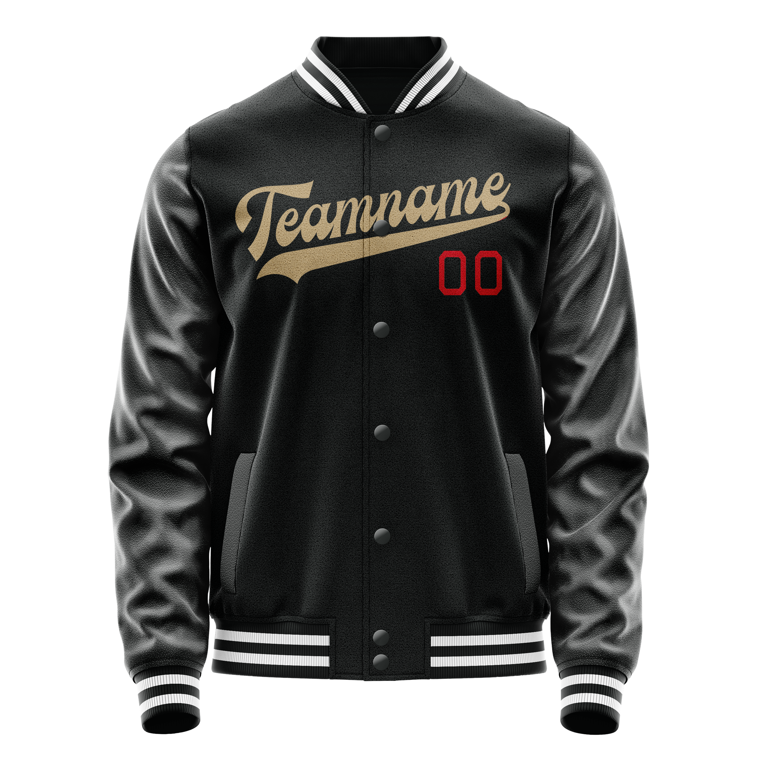 Veste universitaire personnalisée noire et crème unie