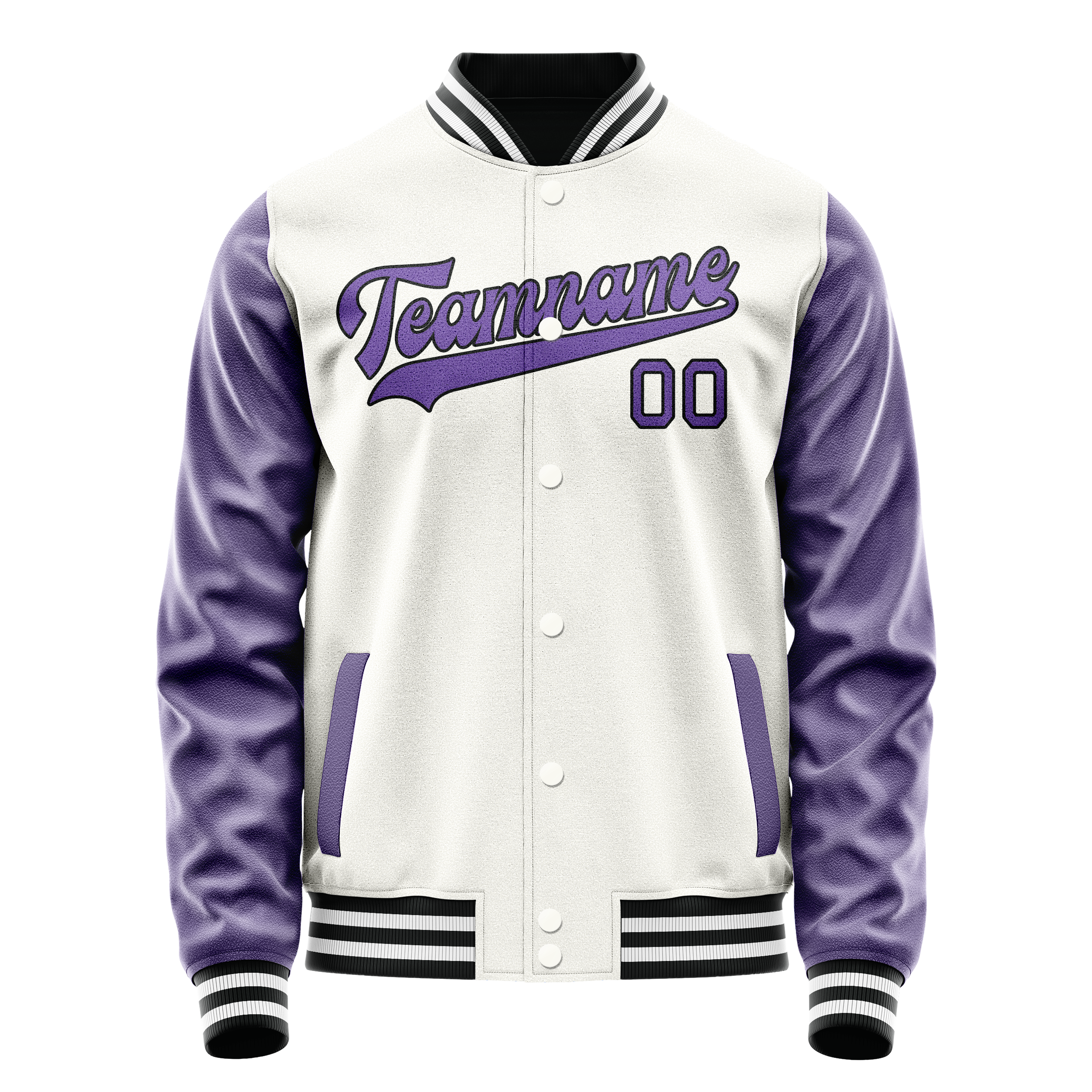 Veste universitaire personnalisée blanche et violette unie