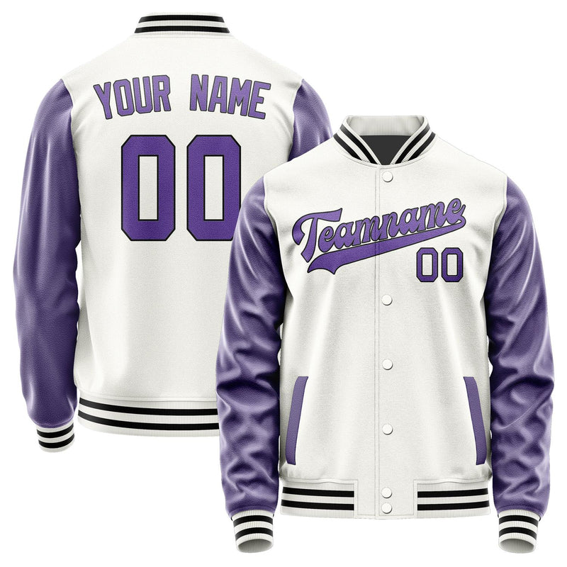Custom White Light Purple Jacket JA1818231817B31723