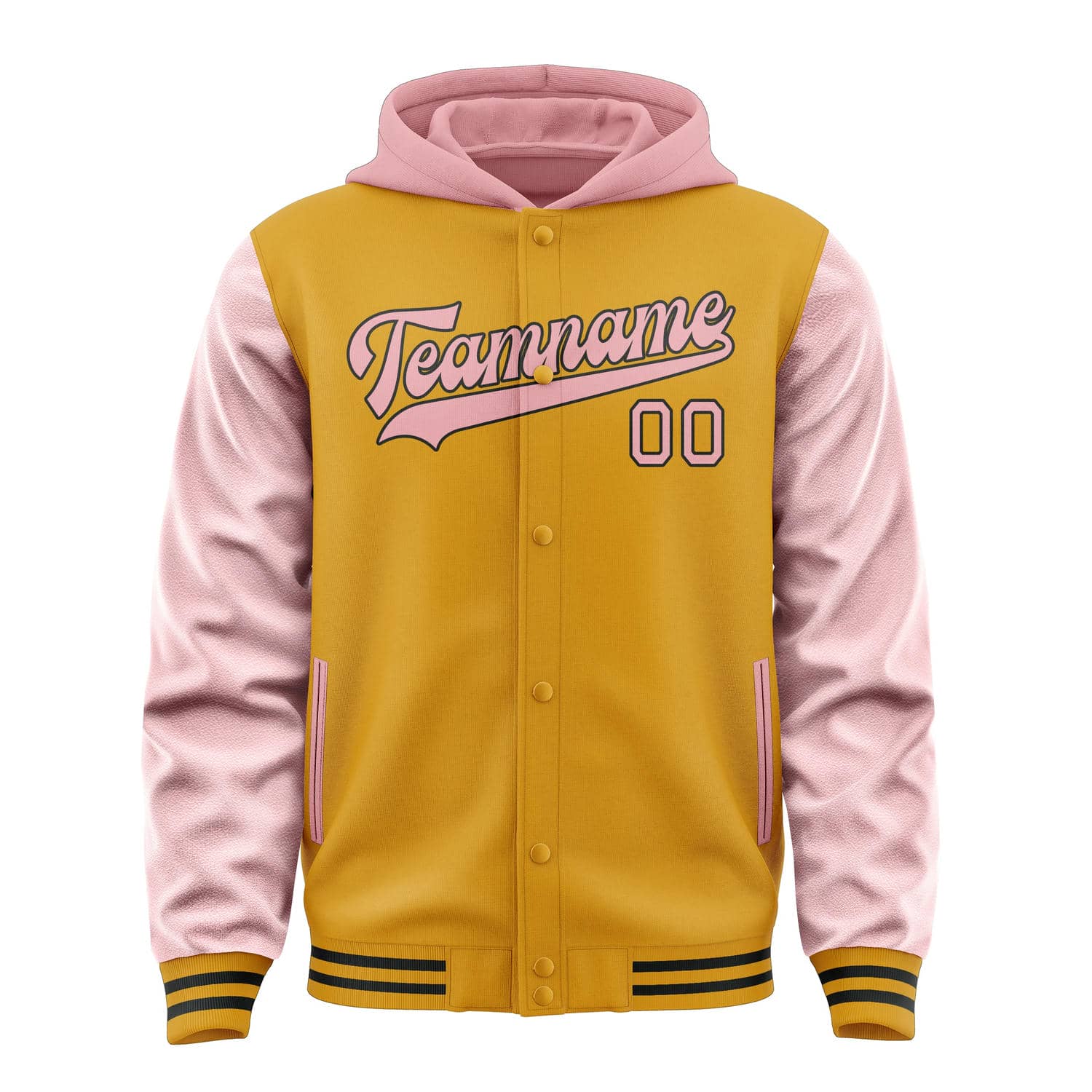 Veste personnalisée jaune et rose clair