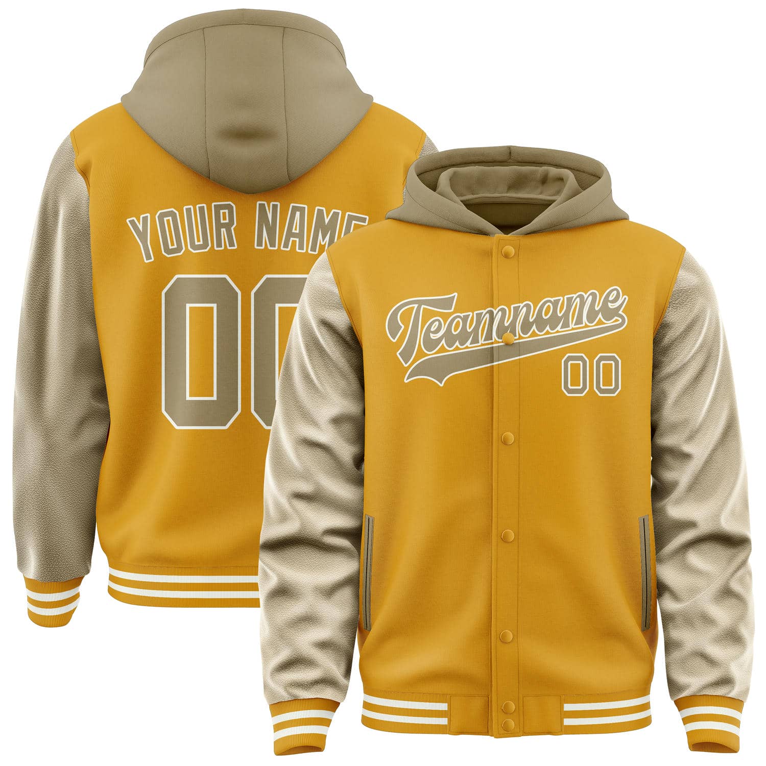 Veste kaki clair jaune personnalisée