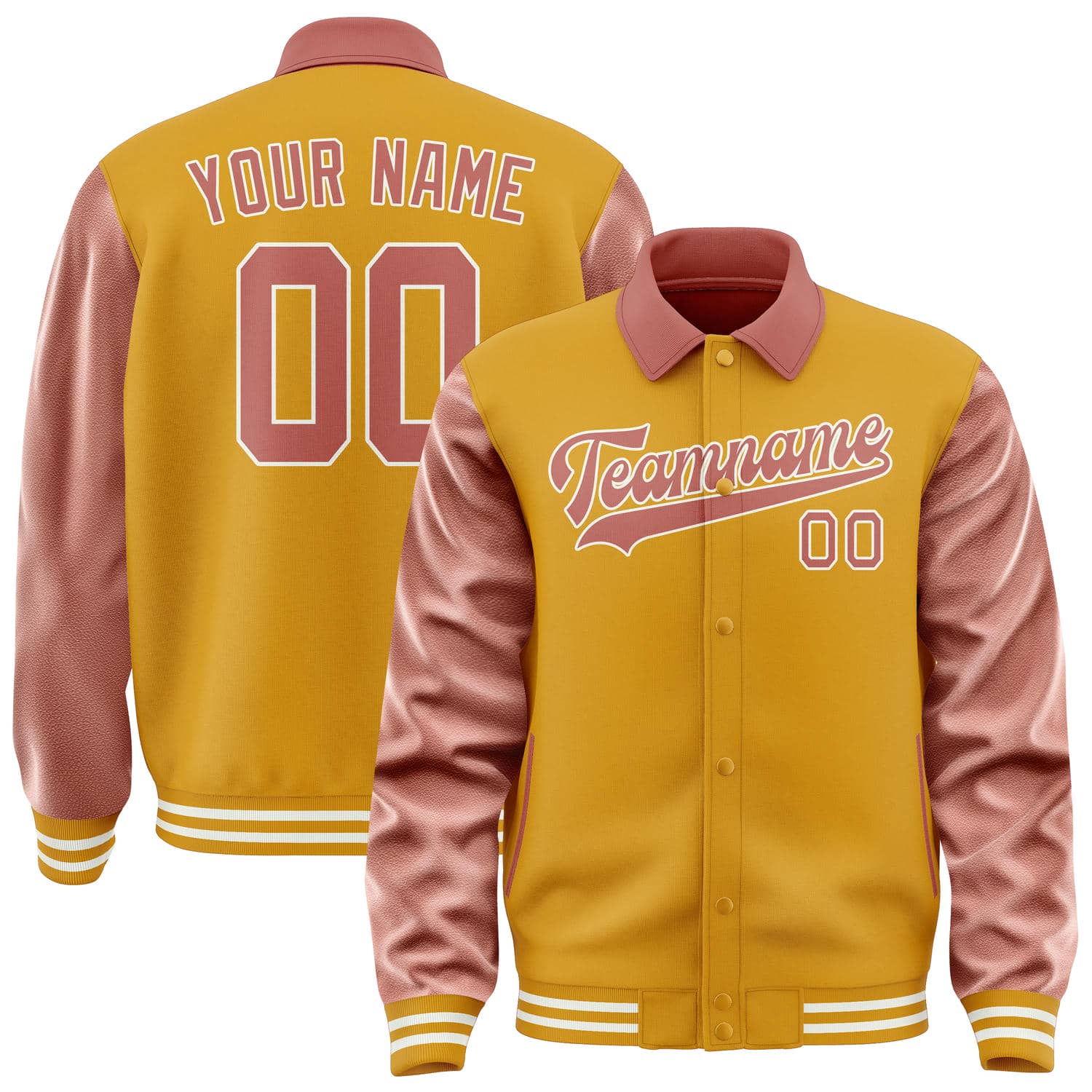 Veste personnalisée jaune cuivrée rose