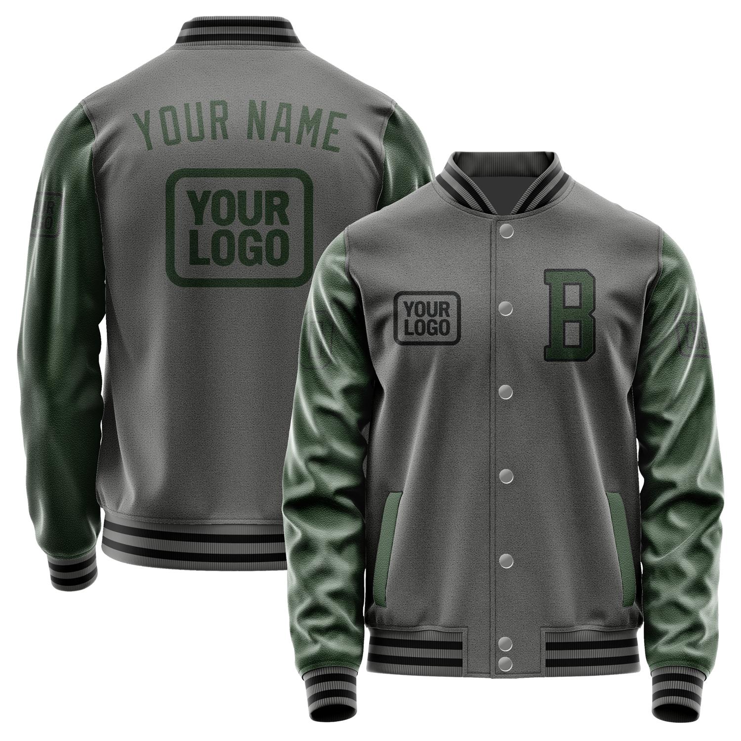 Custom Dark Grey Dark Green Jacket JA202006201717060617