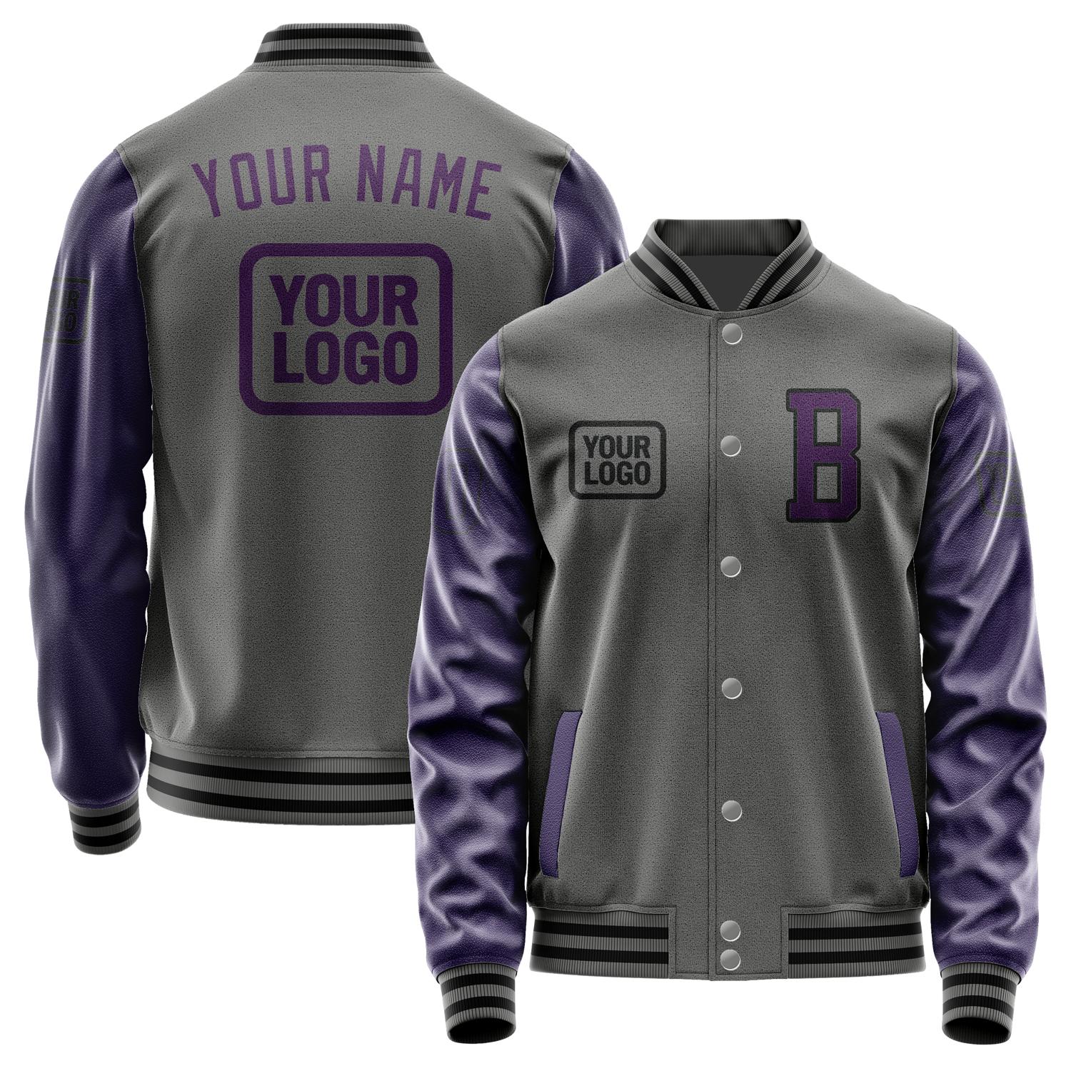 Custom Dark Grey Purple Jacket JA202007201717070717