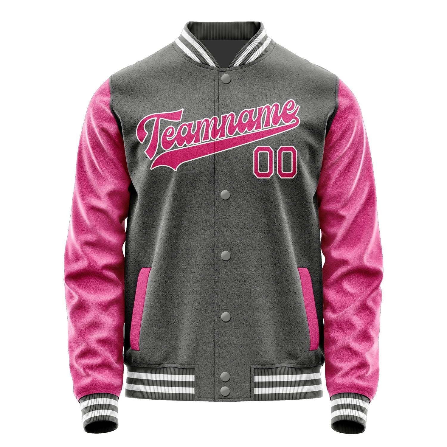 Custom Dark Grey Pink Jacket JA2020132018B31813
