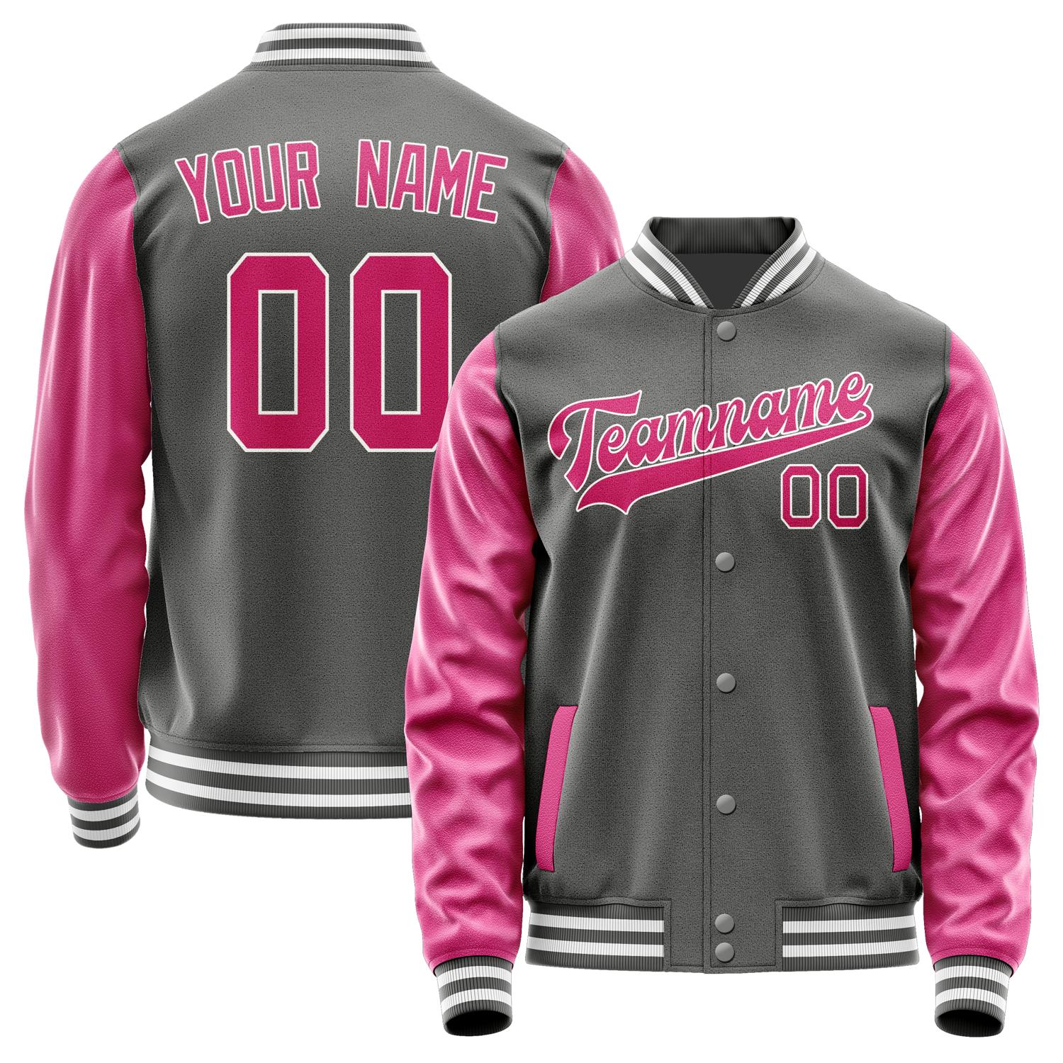 Custom Dark Grey Pink Jacket JA2020132018B31813