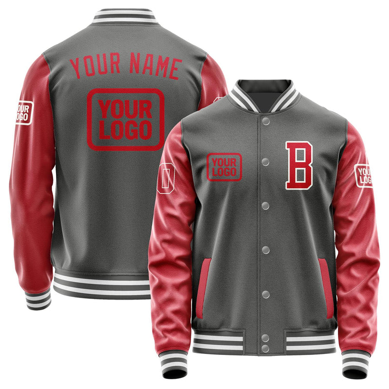 Custom Dark Grey Red Jacket JA202014201818141418