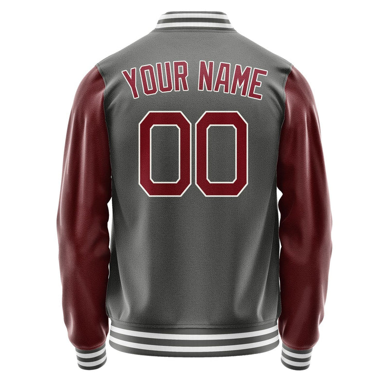 Custom Dark Grey Crimson Red Jacket JA2020152018B21815