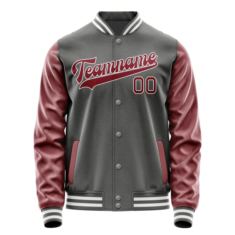 Custom Dark Grey Crimson Red Jacket JA2020152018B31815
