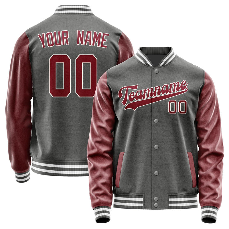 Custom Dark Grey Crimson Red Jacket JA2020152018B31815