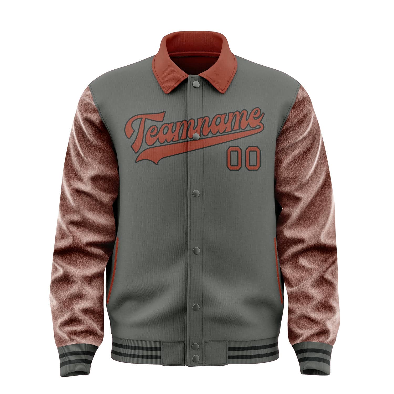 Veste personnalisée gris foncé corail rouge