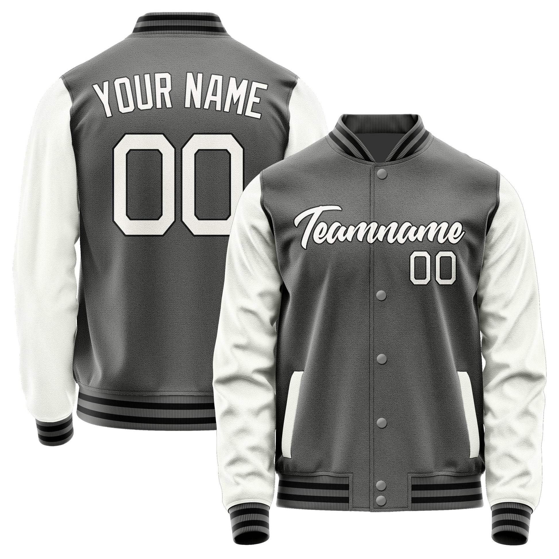 Custom Dark Grey White Jacket JA2020182017B21718