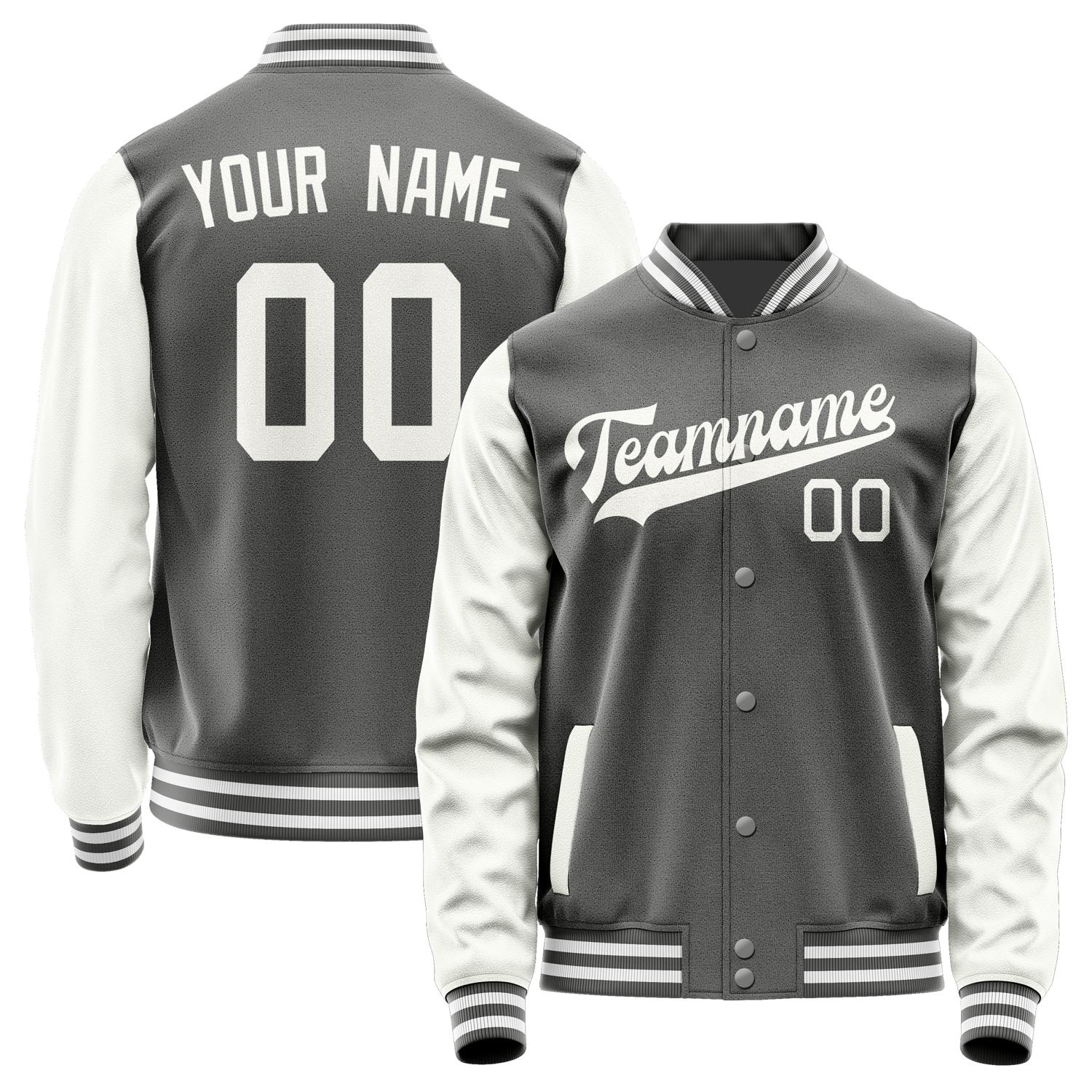 Custom Dark Grey White Jacket JA2020182018B31818