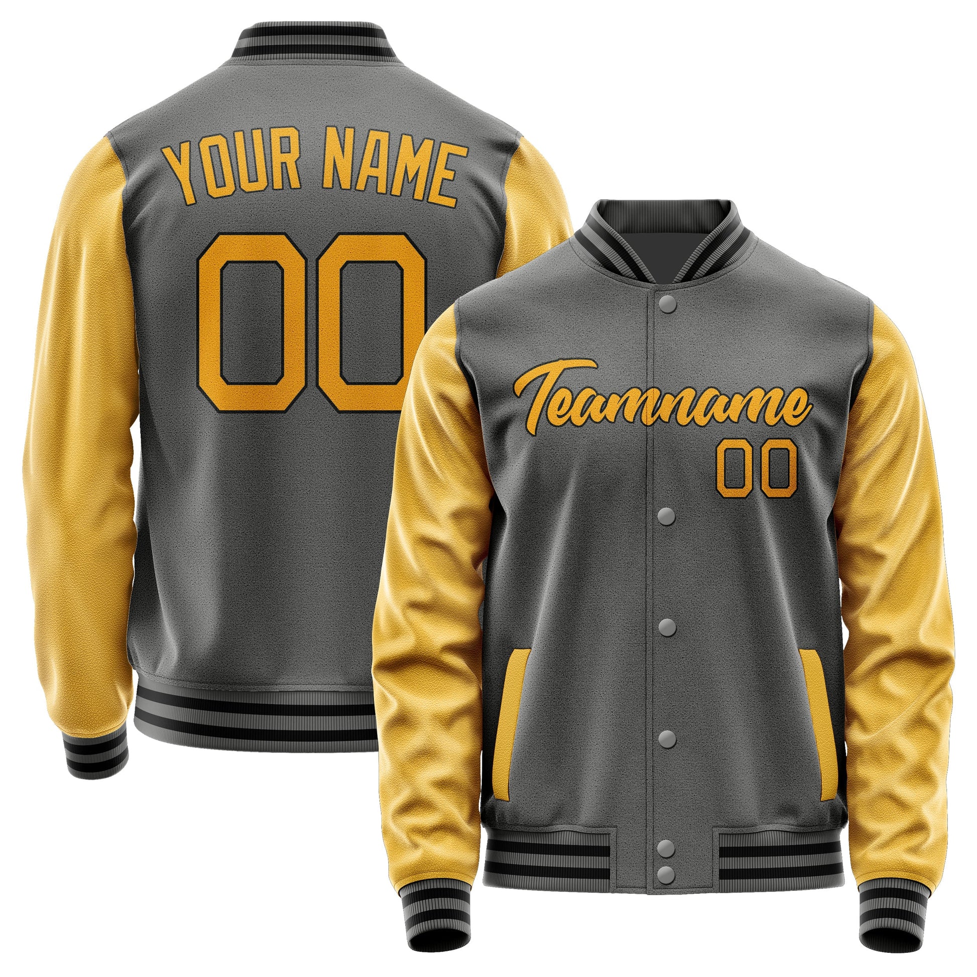 Custom Dark Grey Yellow Jacket JA2020192017B21719