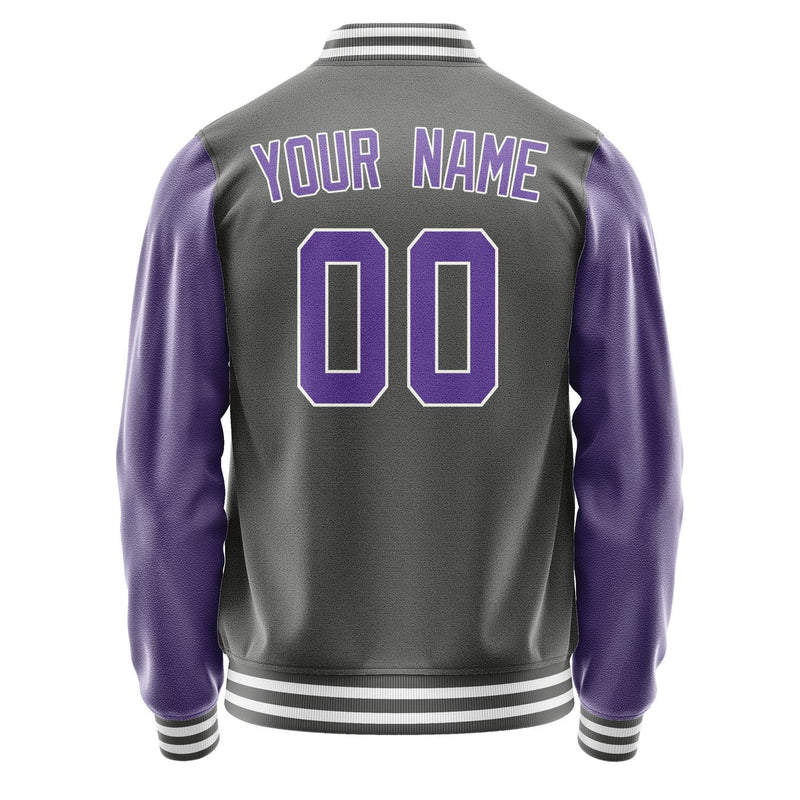 Custom Dark Grey Light Purple Jacket JA2020232018B31823