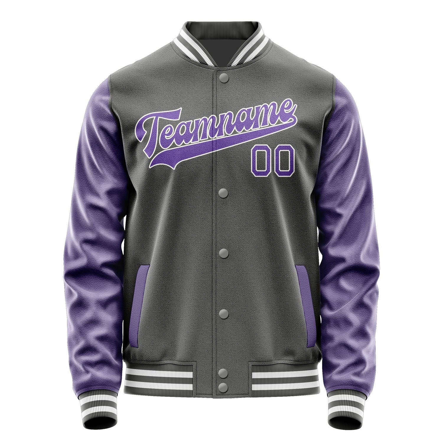 Custom Dark Grey Light Purple Jacket JA2020232018B31823