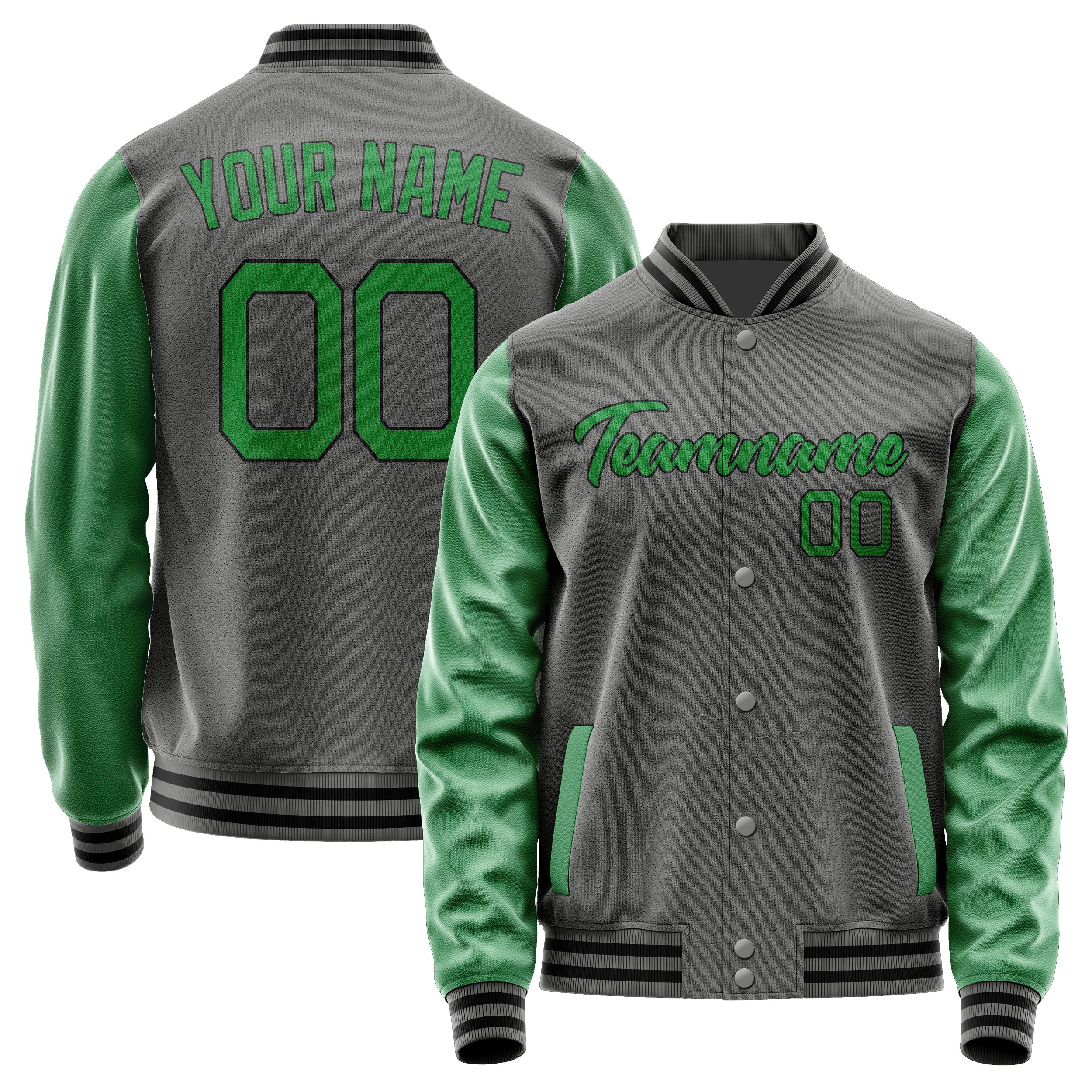 Custom Dark Grey Emerald Green Jacket JA2020242017B21724