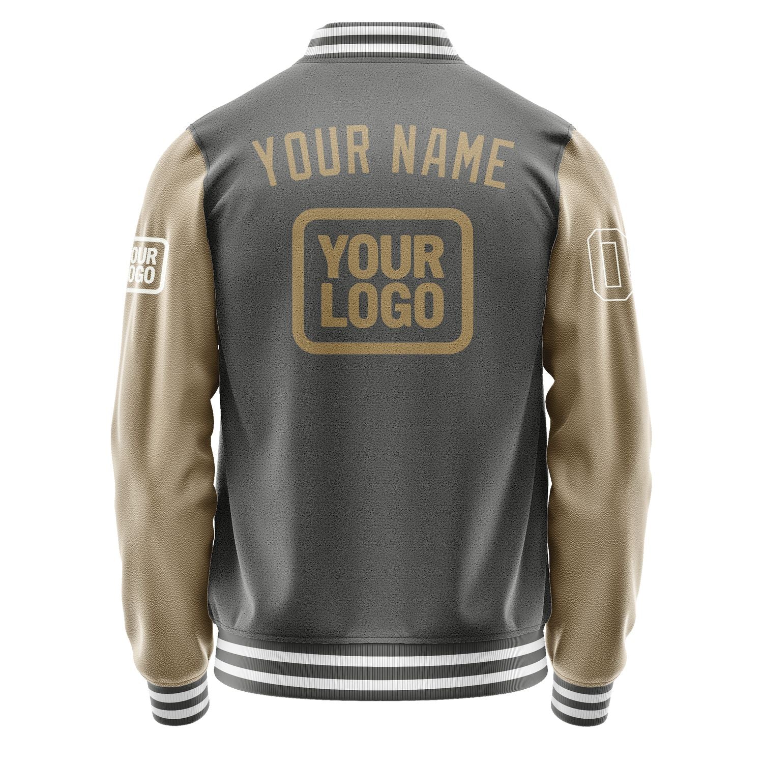 Custom Dark Grey Light Khaki Jacket JA202025201818252518