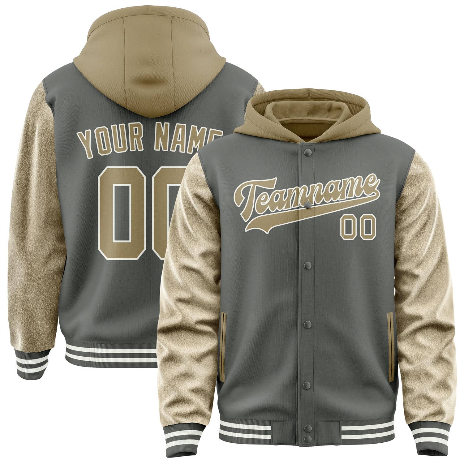 Veste personnalisée gris foncé kaki clair