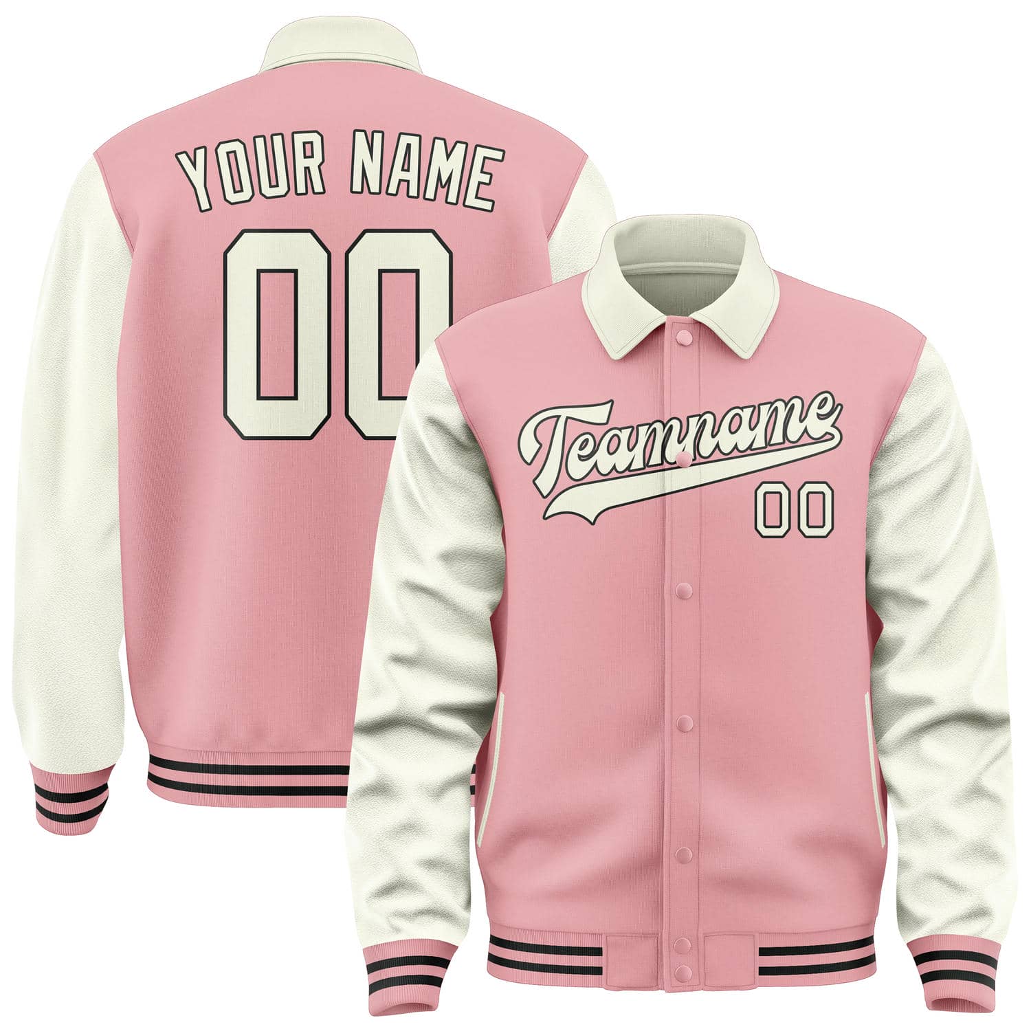 Veste crème rose clair personnalisée