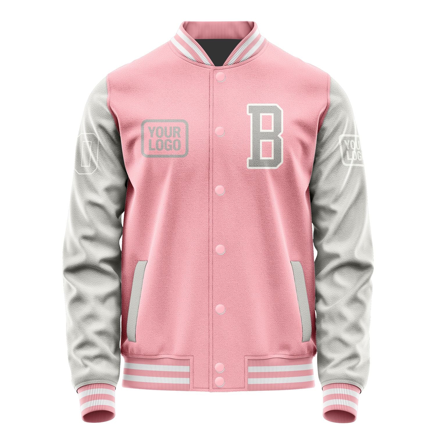 Custom Light Pink Gray Jacket JA212104211818040418