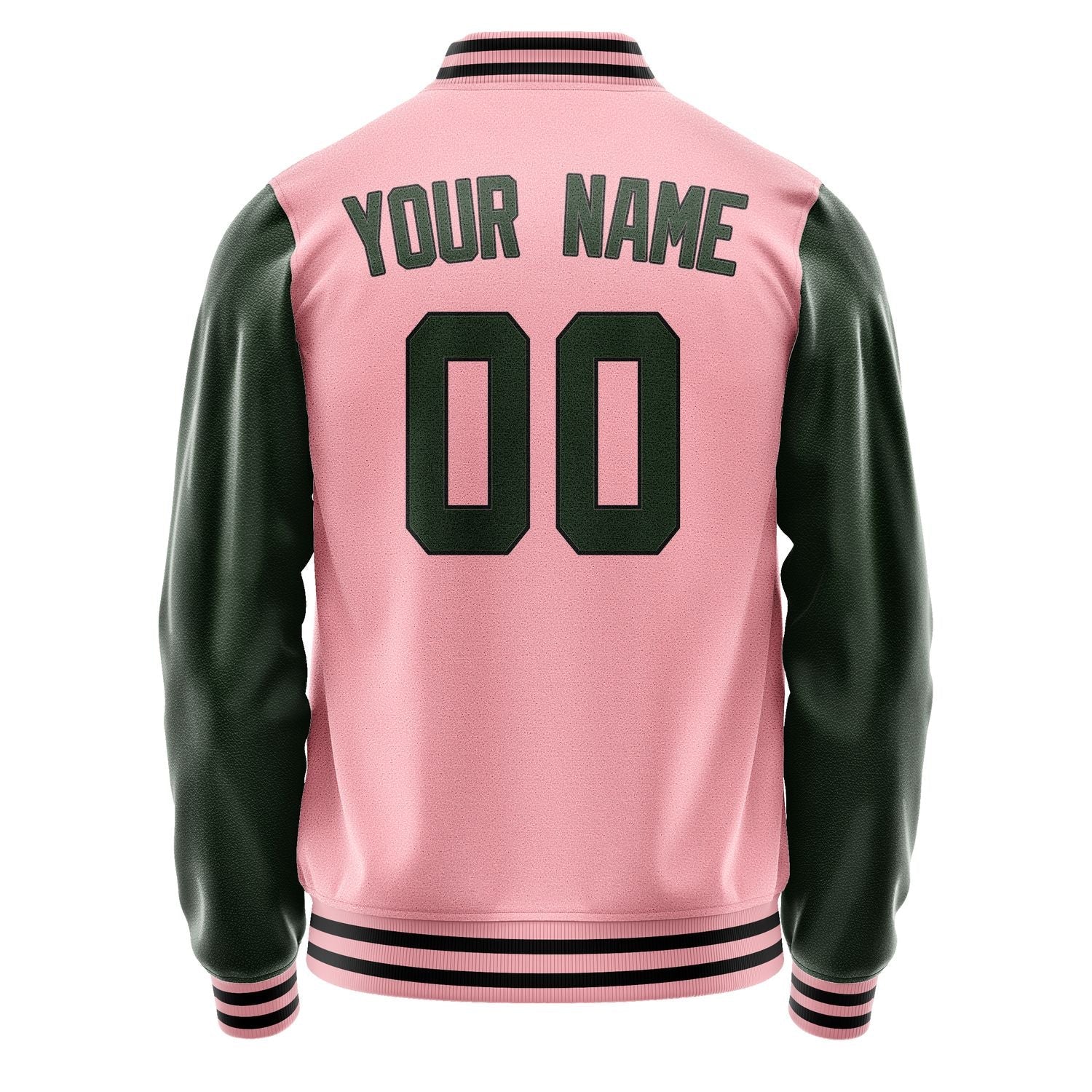Custom Light Pink Dark Green Jacket JA2121062117B31706