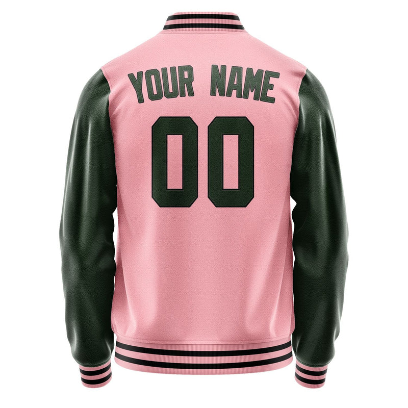 Custom Light Pink Dark Green Jacket JA2121062117B31706