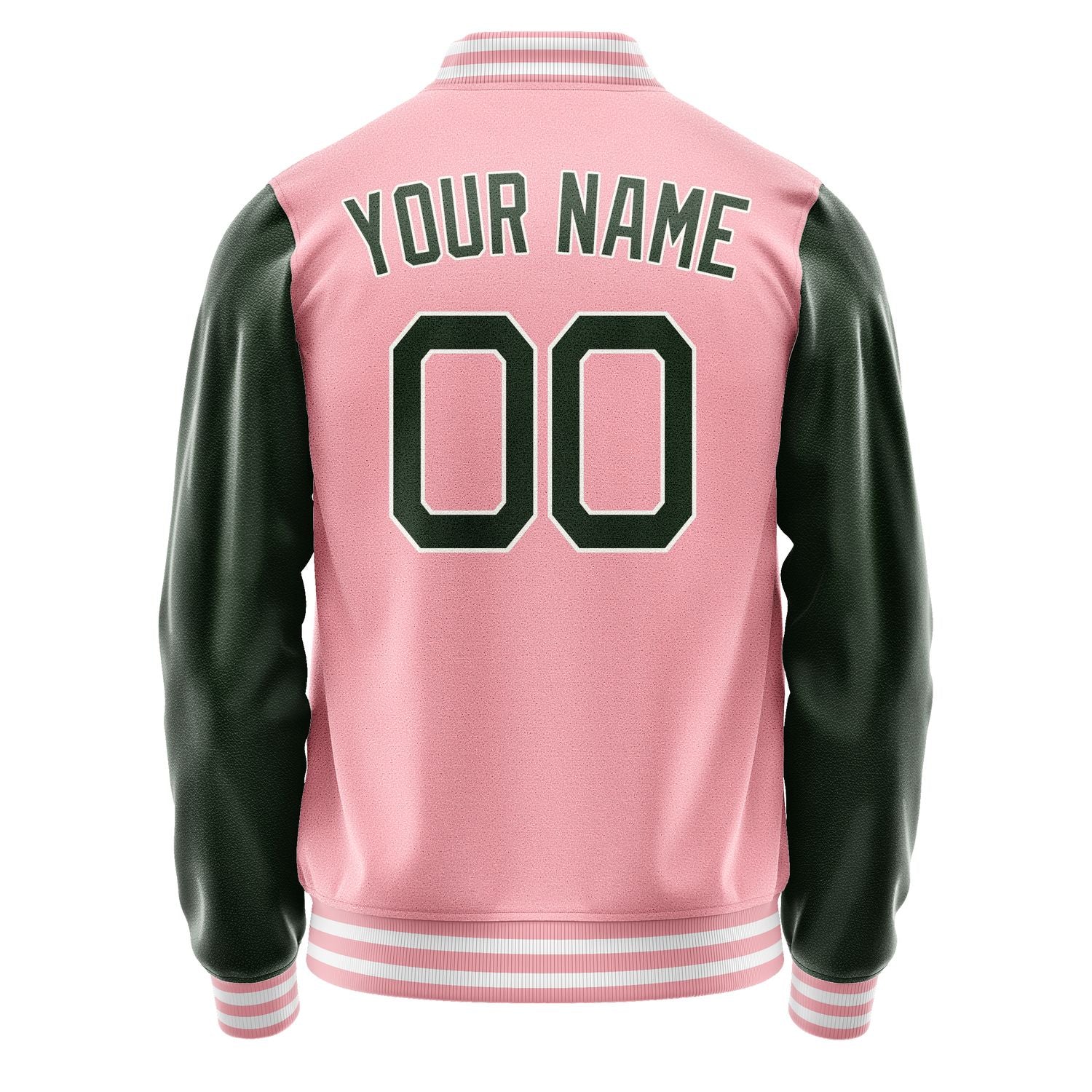 Custom Light Pink Dark Green Jacket JA2121062118B21806