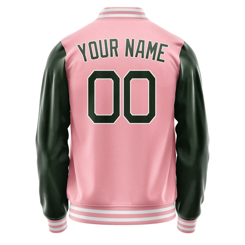 Custom Light Pink Dark Green Jacket JA2121062118B21806