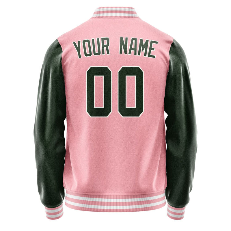Custom Light Pink Dark Green Jacket JA2121062118B31806