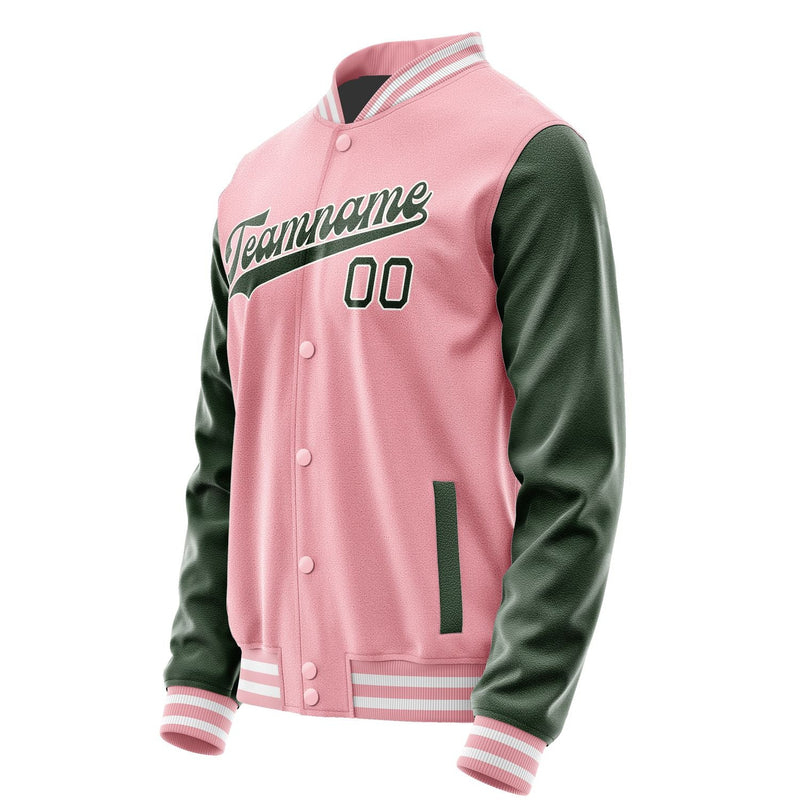 Custom Light Pink Dark Green Jacket JA2121062118B31806