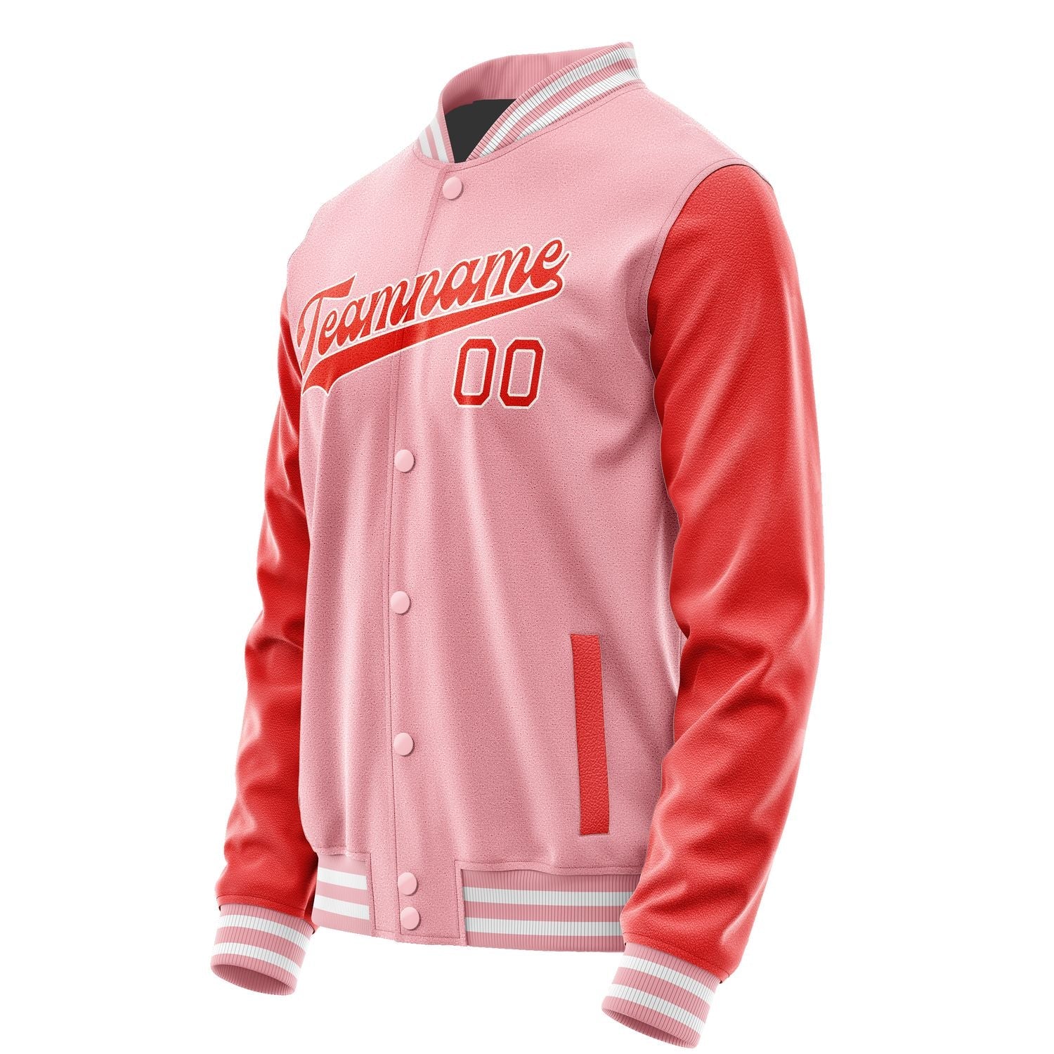Custom Light Pink Orange Red Jacket JA2121122118B31812
