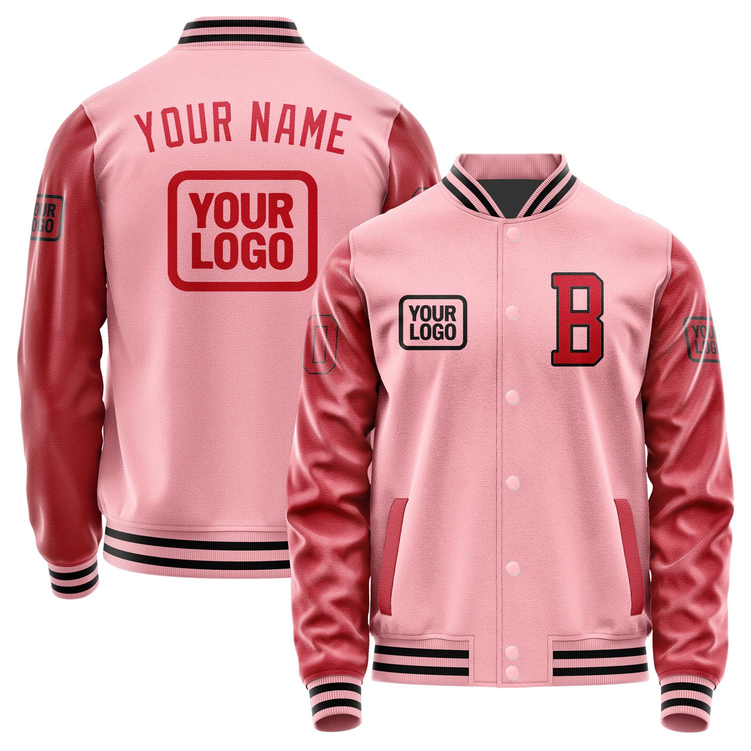 Custom Light Pink Red Jacket JA212114211717141417