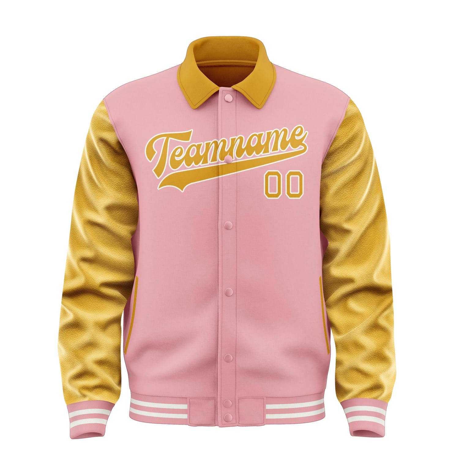 Veste personnalisée rose clair et jaune