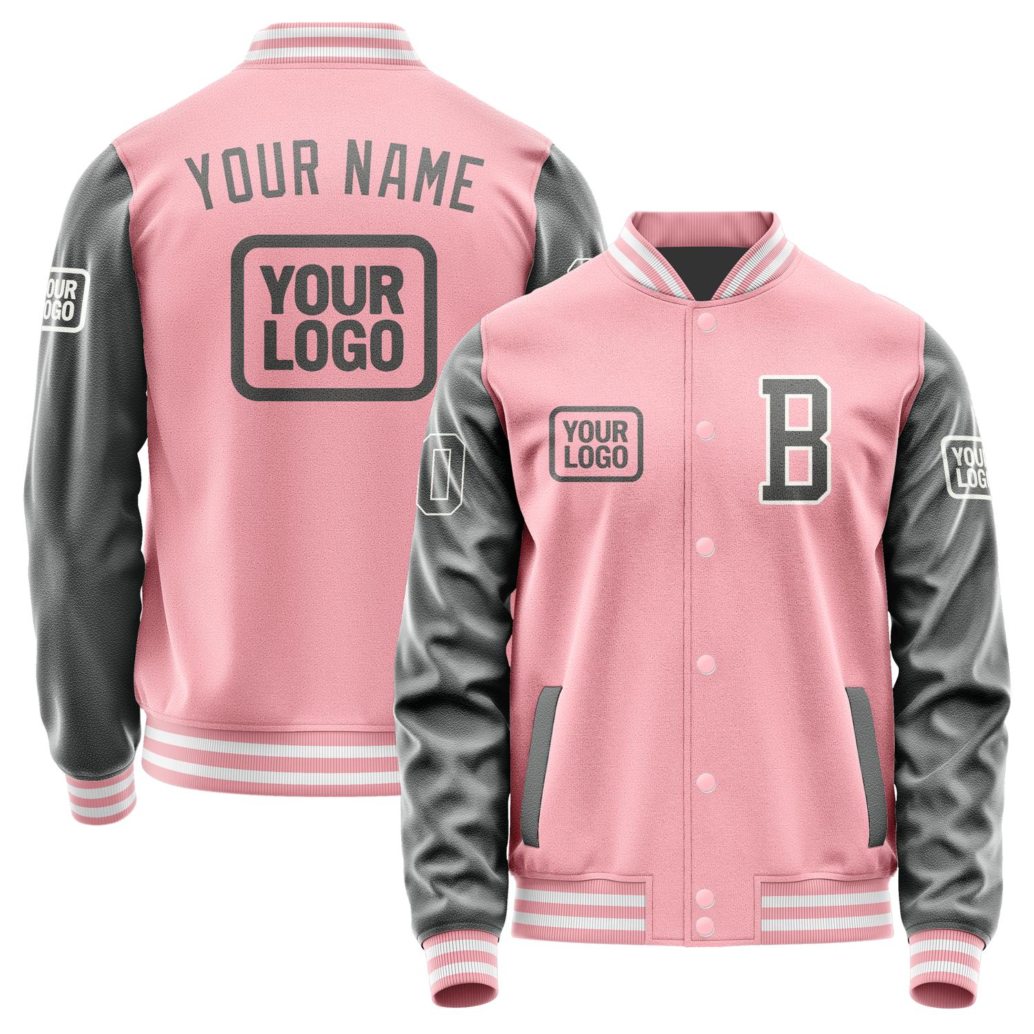 Custom Light Pink Dark Grey Jacket JA212120211818202018