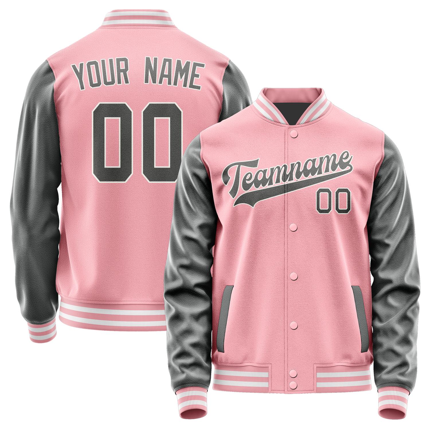 Custom Light Pink Dark Grey Jacket JA2121202118B31820