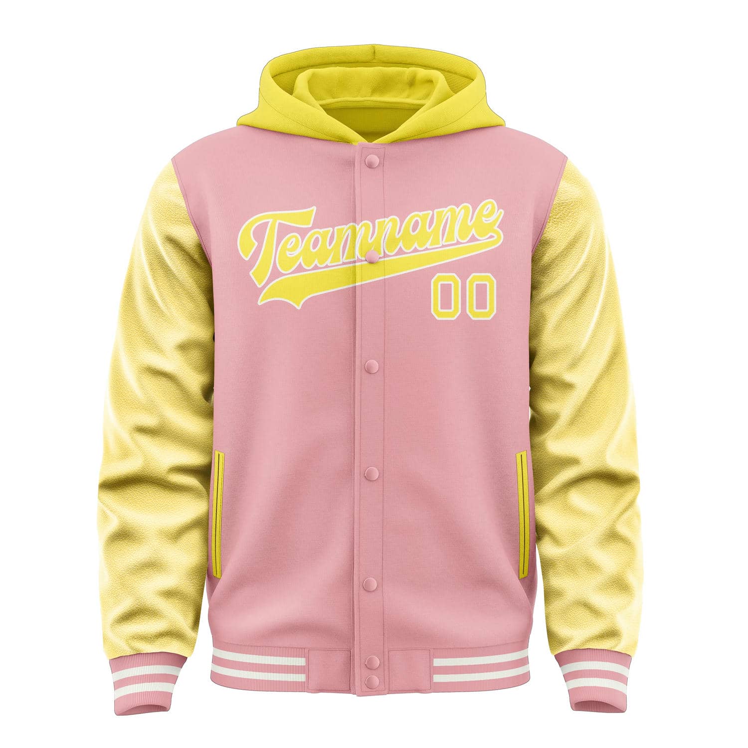 Veste personnalisée rose clair et jaune clair