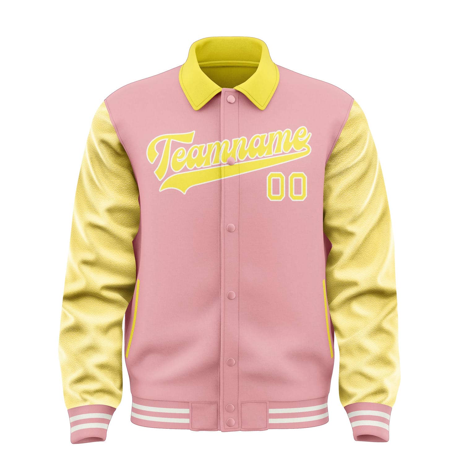 Veste personnalisée rose clair et jaune clair