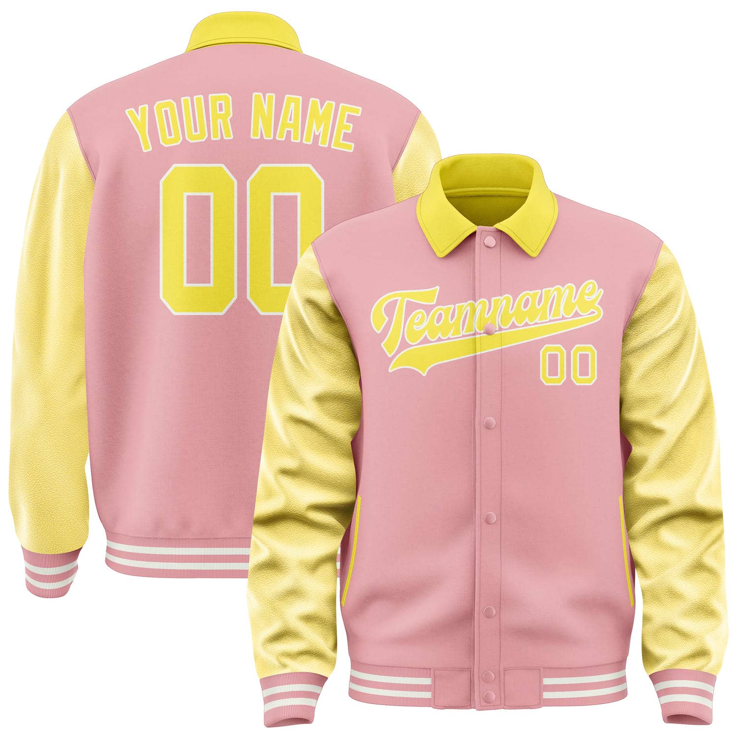 Veste personnalisée rose clair et jaune clair