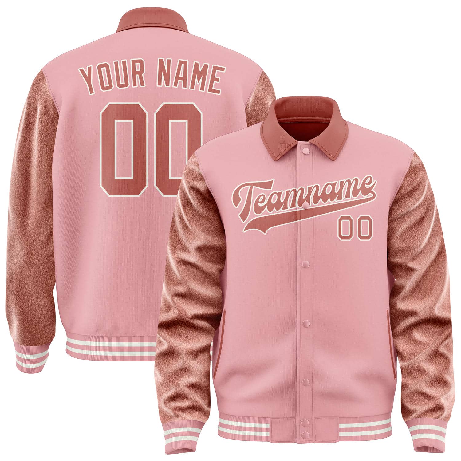 Veste personnalisée rose clair et cuivre rose