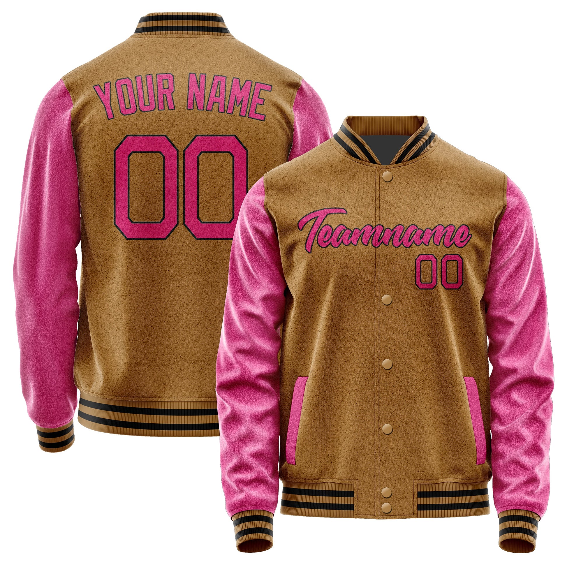 Custom Khaki Pink Jacket JA2222132217B21713